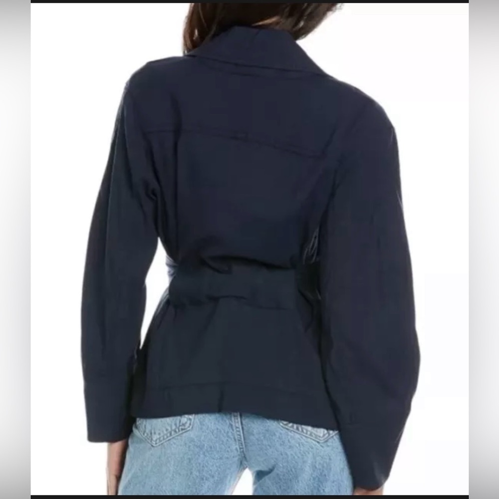New Vince Women's Utility Linen Blend Jacket In Navy Blue Size 1X $495 - Picture 2 of 11